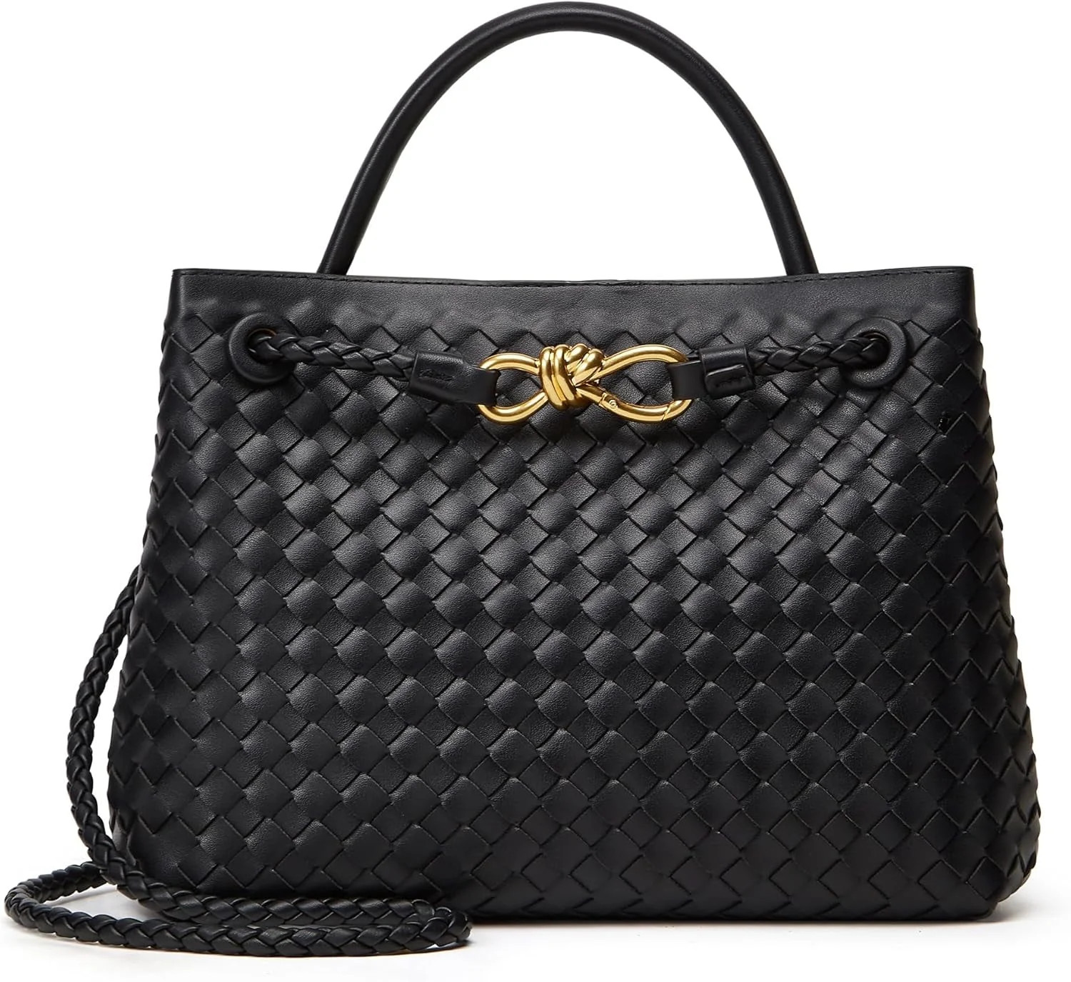 TOHIDAQU Woven Bag for Women Crossbody Handbag: Vegan Leather Small Tote Purse - Bowknot Satchel,... | Walmart (US)