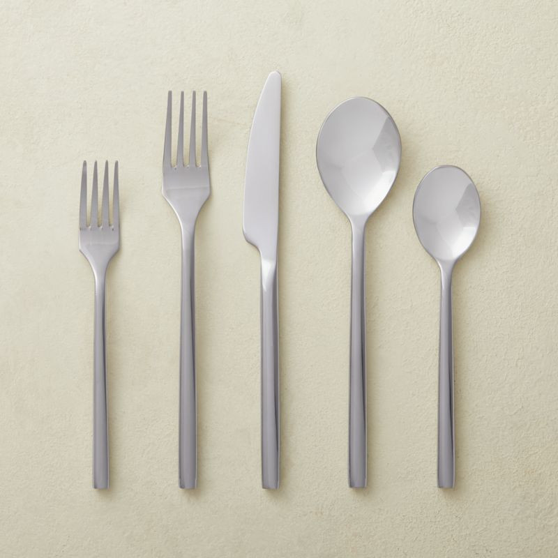 20-Piece Rush Shiny Silver Flatware Set + Reviews | CB2 | CB2
