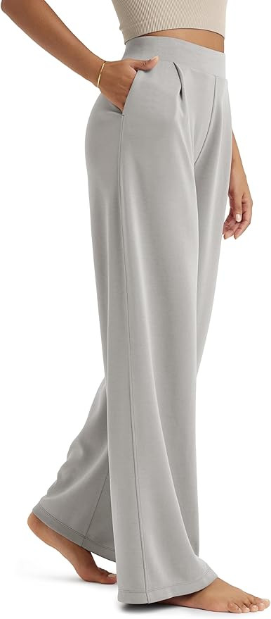 ODODOS Modal Soft Wide Leg Pants for Women High Waist Casual Relaxed Pants with Pockets-27/29"/ 3... | Amazon (US)