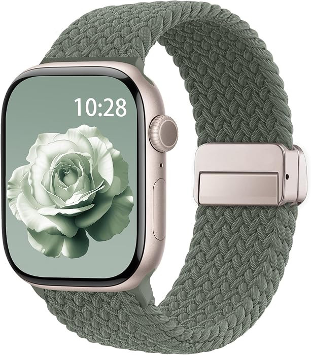 Braided Stretchy Magnetic Band Compatible with Apple Watch Bands Women Men | Amazon (US)