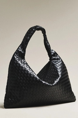 Woven Faux Leather Oversized Slouchy Tote | Anthropologie (US)