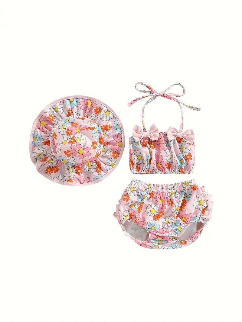 Baby Girls Cartoon Fruit Pattern Bikini Set Halter Neck - Temu | Temu Affiliate Program