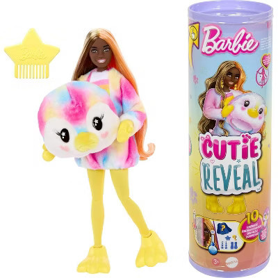 Barbie Cutie Reveal Doll & Accessories, Color Dream Series, Tie-Dyed Penguin Plush Costume & 10 Surprises | Target