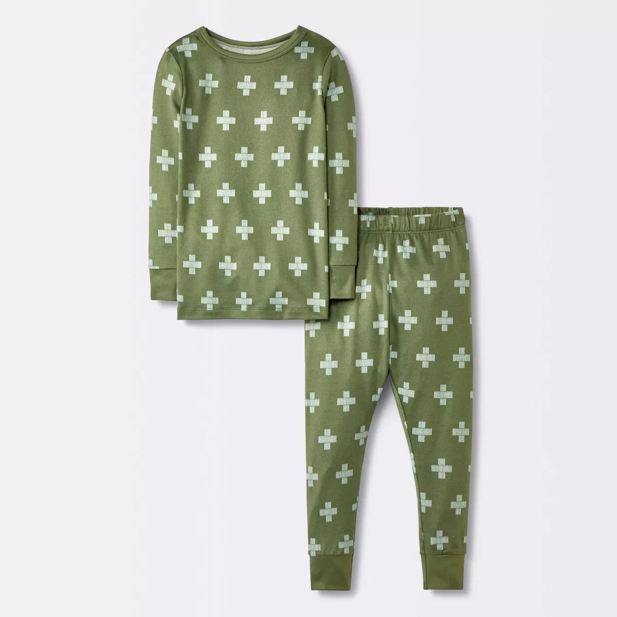 Toddler Boys' 2pc Long Sleeve Smooth Jersey Snug Fit Pajama Set - Cloud Island™ Green 4T | Target