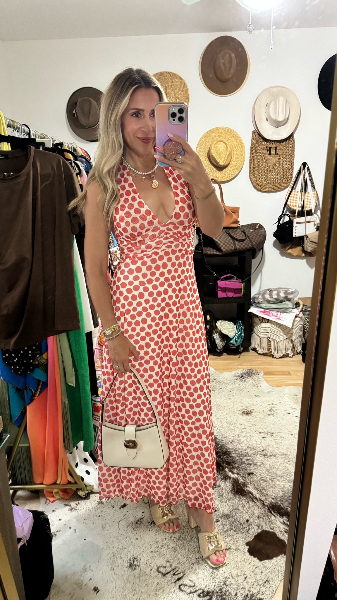 The cutest dupe halter dress of one of my favorite brands for under $50! It comes in multiple colors and prints and is so comfy! It’s stretchy material and has the prettiest open back. It runs true to size. Wearing a size medium for reference. It’s a must buy for summer !!!

#LTKOver40 #LTKSeasonal #LTKootd