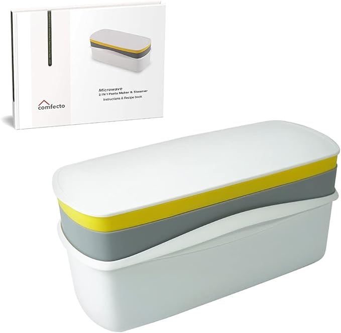 Microwave Pasta Cooker with Strainer and Lid, Food Grade 3 Tier Microwavable Pasta Boat Vegetable... | Amazon (US)