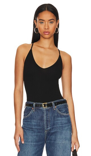 Knit V Racer Tank in Black | Revolve Clothing (Global)