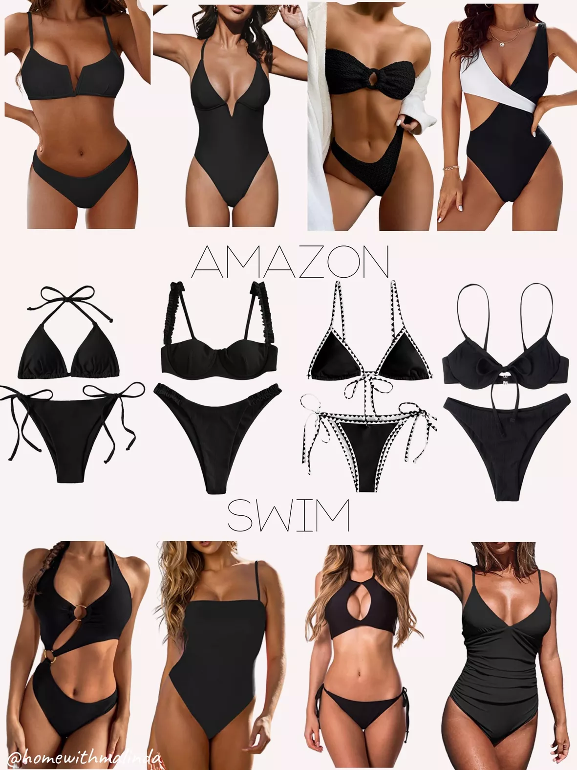  RELLECIGA Women's Black(Ring Style) Triangle Bikini Set Swimsuit  for Women Size Small : Clothing, Shoes & Jewelry
