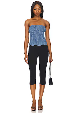 Denim Wink Wink Tube Top in Medium Wash | Revolve Clothing (Global)