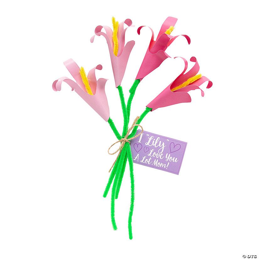 Mother’s Day Lillies Handprint Craft Kit - Makes 12 | Oriental Trading Company