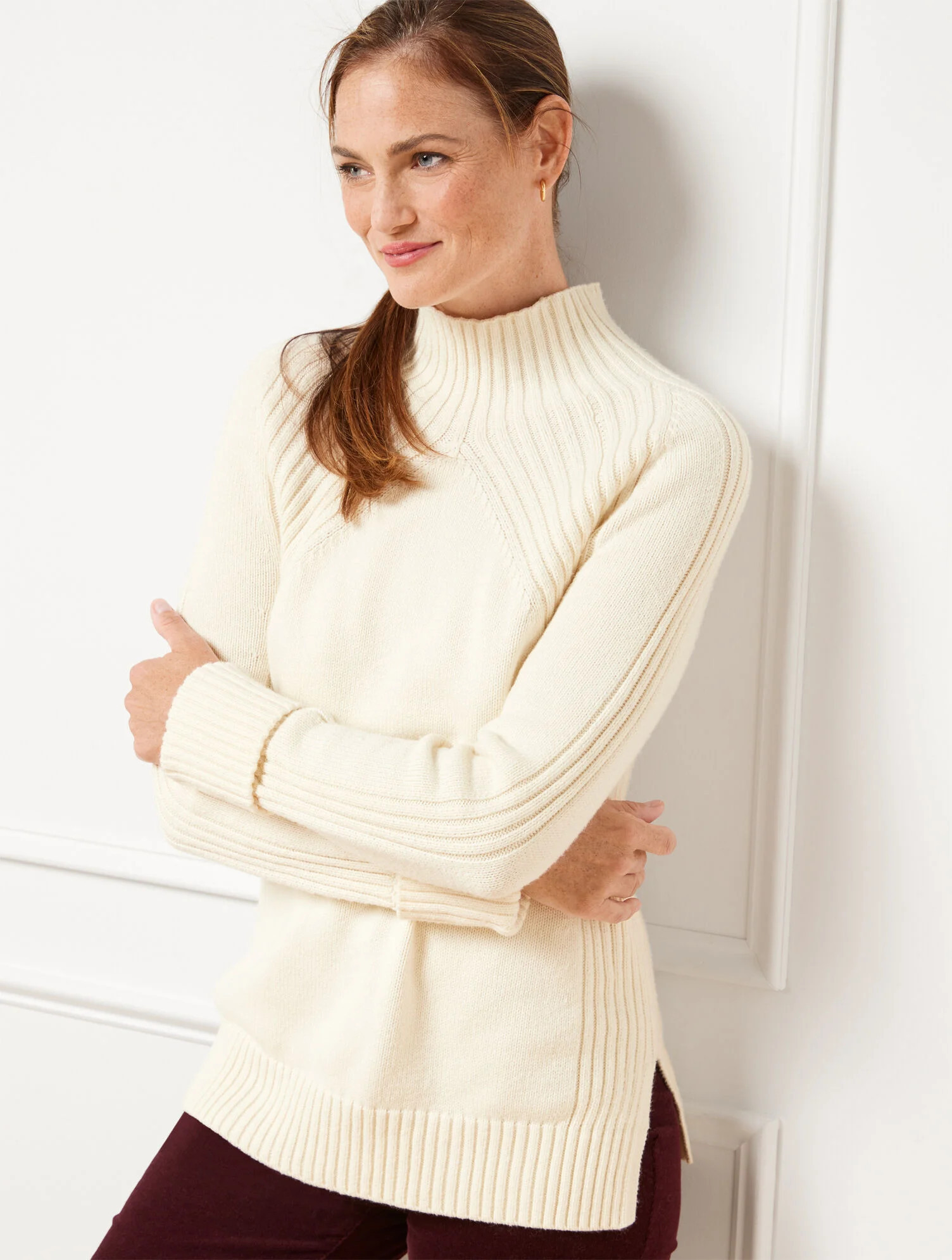 Ribbed Mockneck Sweater | Talbots