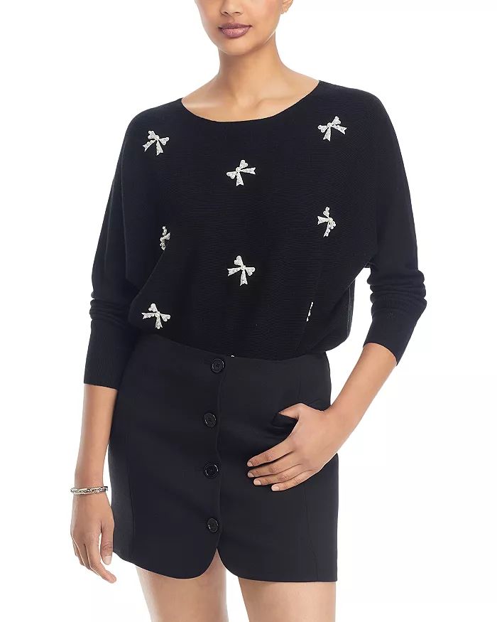 Faux-Pearl Embellished Bow Sweater | Bloomingdale's (US)