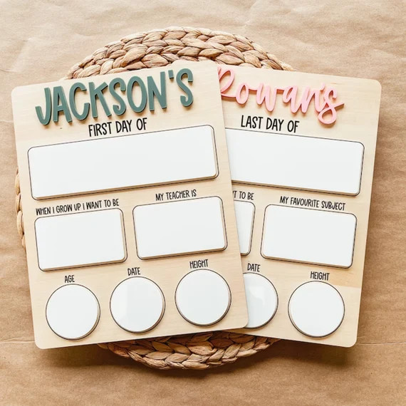 First Day Of School Sign, Custom First Day Of School Board, Back To School Sign, First And Last D... | Etsy (US)