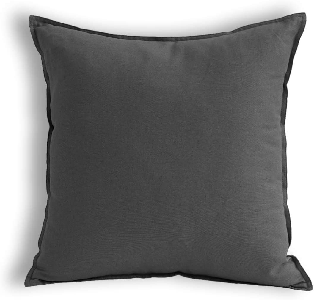 Jeanerlor Cotton Linen Soft Soild Decorative Square 24 x 24 Inch Throw Pillow Covers Natural Set ... | Amazon (US)