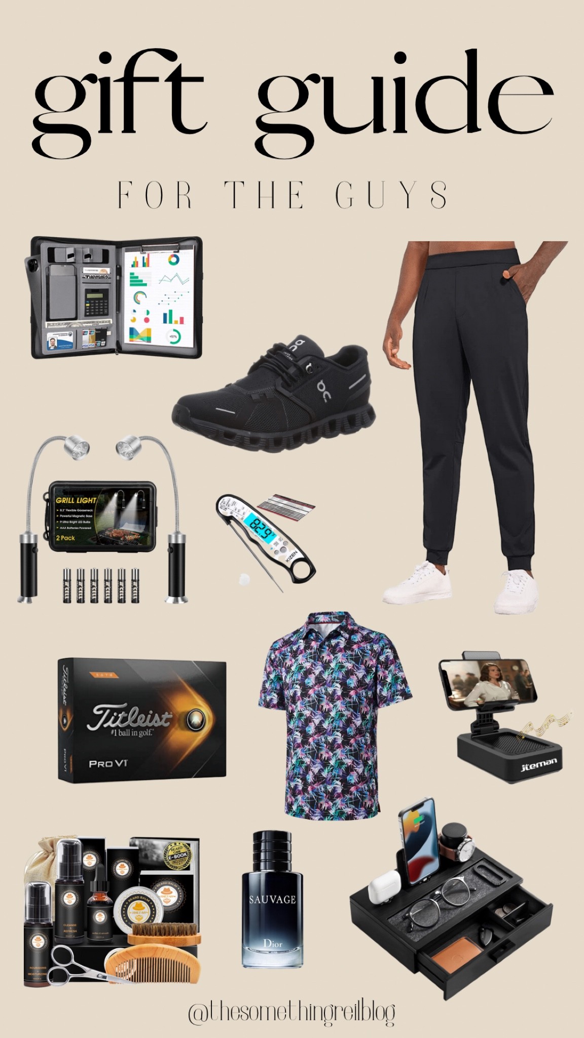 GIFT GUIDE FOR THE GUYS 🎁 || Easy gift ideas to give to the guys in your life! Free shipping + returns!
#Briefcase #OnCloud #TennisShoes #Golf #Pants #Shirt #GolfBalls #Grooming #PhoneStand #Grilling #Amazon #Cologne #ForHim #GiftIdeas #Christmas 

#LTKunder100 #LTKmens #LTKHoliday
