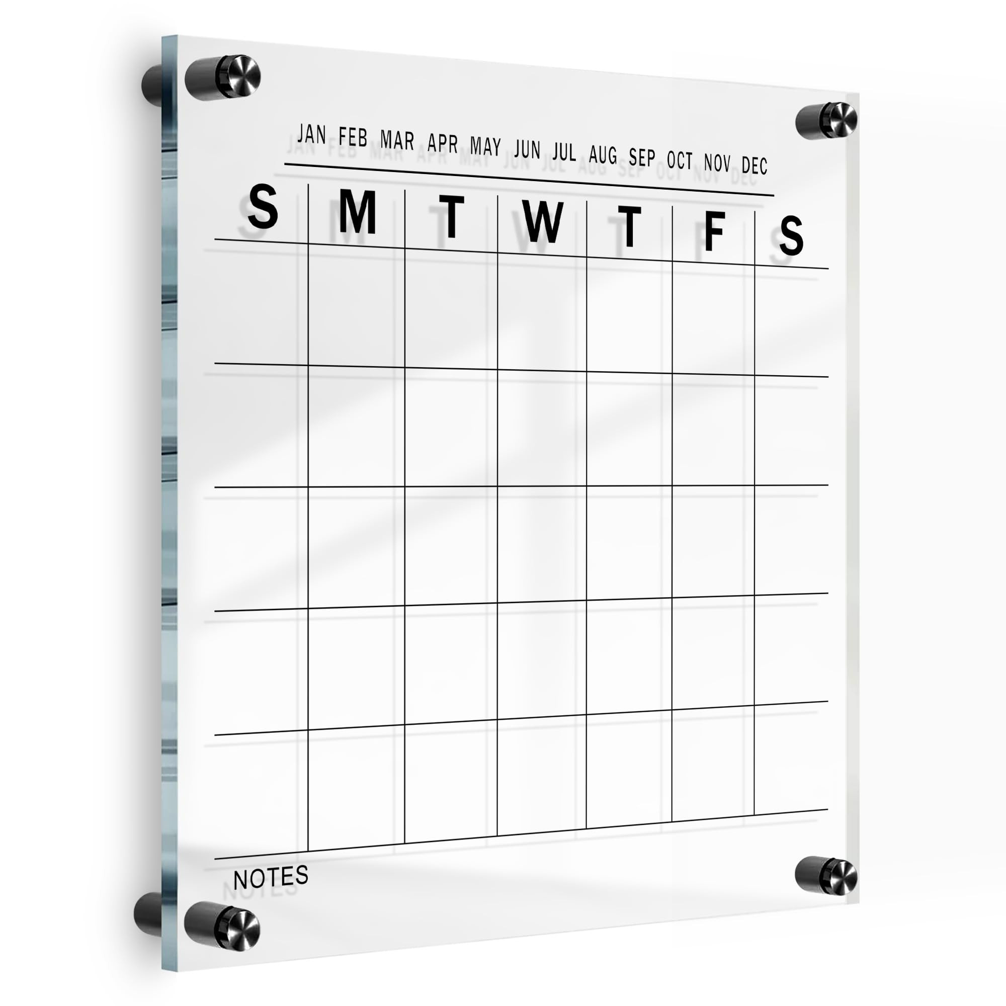 Oversize Premium Acrylic Calendar for Wall | Ultra-Thick Clear Dry & Erase Board | Small 12"x12" ... | Amazon (US)
