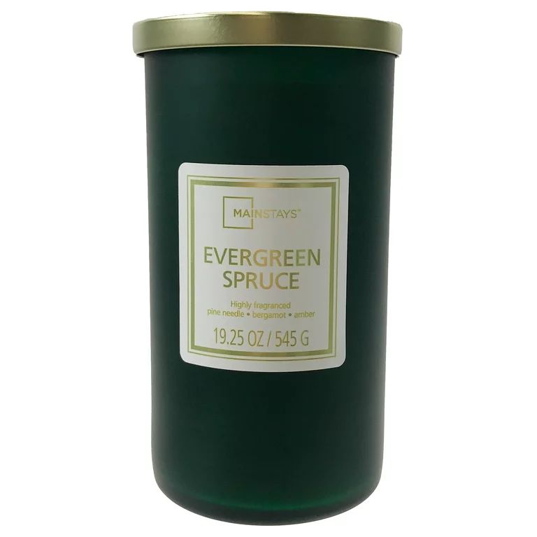 Mainstays Evergreen Spruce Frosted Glass Single-Wick Candle, 19 oz. | Walmart (US)