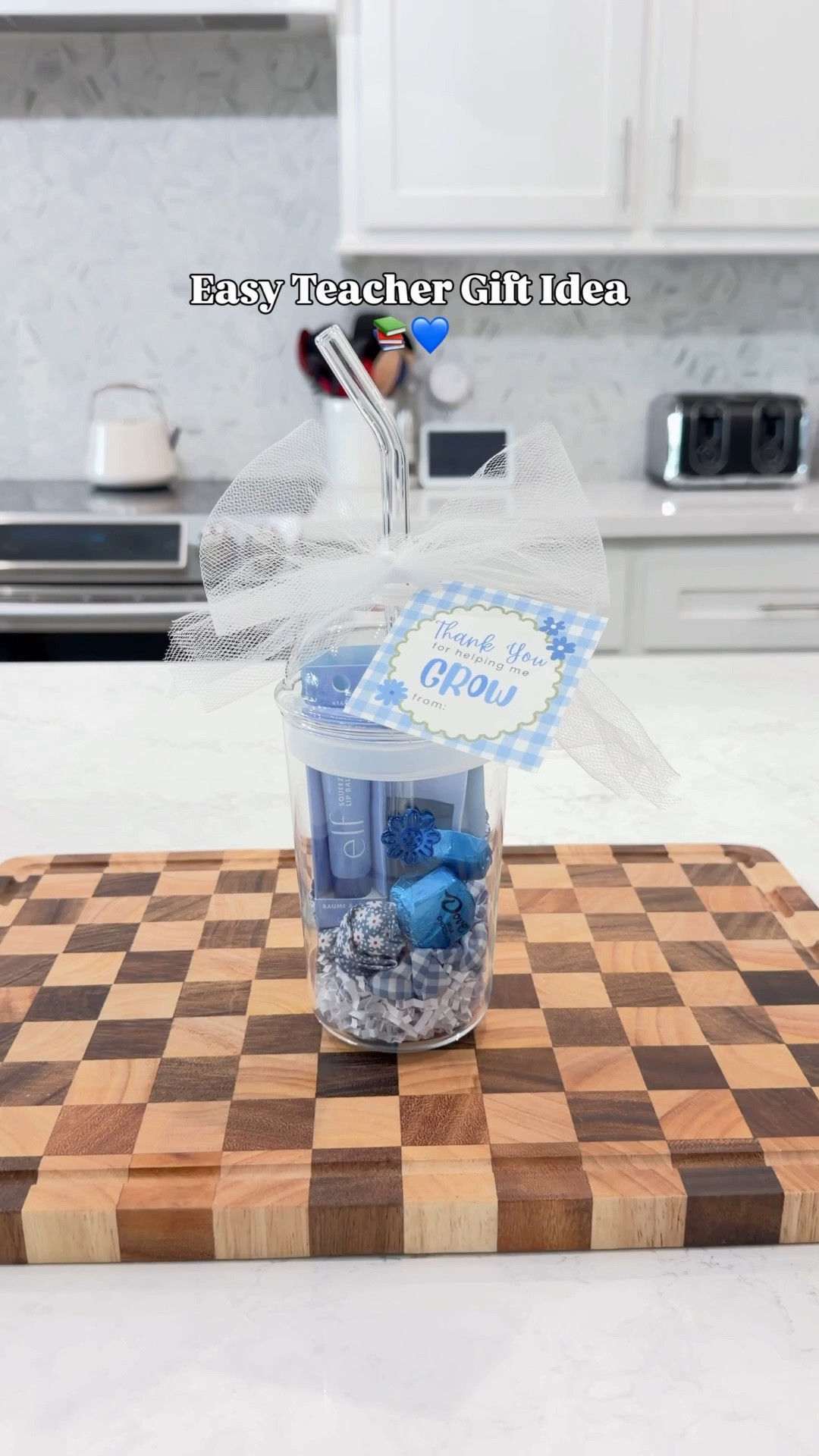 The CUTEST teacher gift idea you can make in minutes 💙🌼

COMMENT “shop” for the links. 📚

This “Thank You for Helping Me Grow” gift is sweet, simple, and so thoughtful

Just grab a tumbler, fill it with their favorite goodies (think beauty items, hand sanitizer, and of course… chocolate 🍫), then finish it off with a bow + tag for that extra special touch.

Don’t forget to save this for end-of-year gifting + share with a mama who needs ideas!🤍

#teachergiftideas #teacherappreciation #diygiftideas #momlifehacks #teachergifts

#LTKKids #LTKmomlife