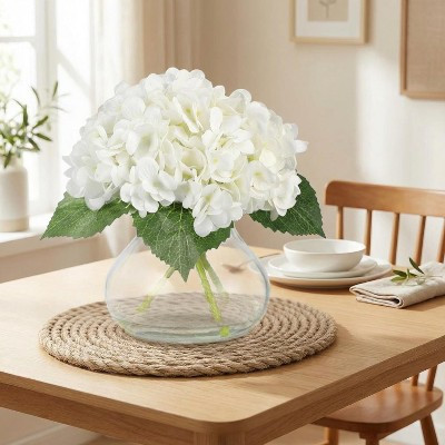 White Fake Flowers, Artificial Hydrangea Flowers with Vase & Fake Water, Silk Faux Flower Arrangements for Coffee Table Decor, Bathroom Plant Decor | Target