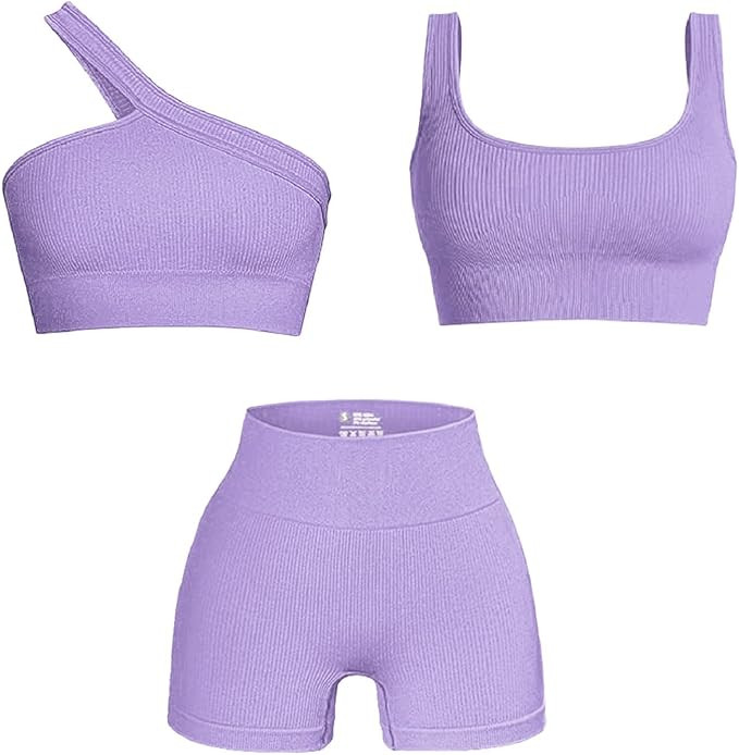 Two Piece Workout Set for Women, Sexy One Shoulder Matching Crop Tank Top Set Outfits for Women | Amazon (CA)