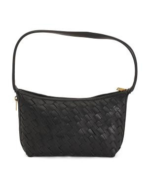 Leather Hazel Woven Shoulder Bag | TJ Maxx