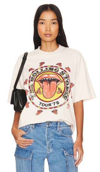 The Rolling Stones Tour T-Shirt in Washed White | Revolve Clothing (Global)