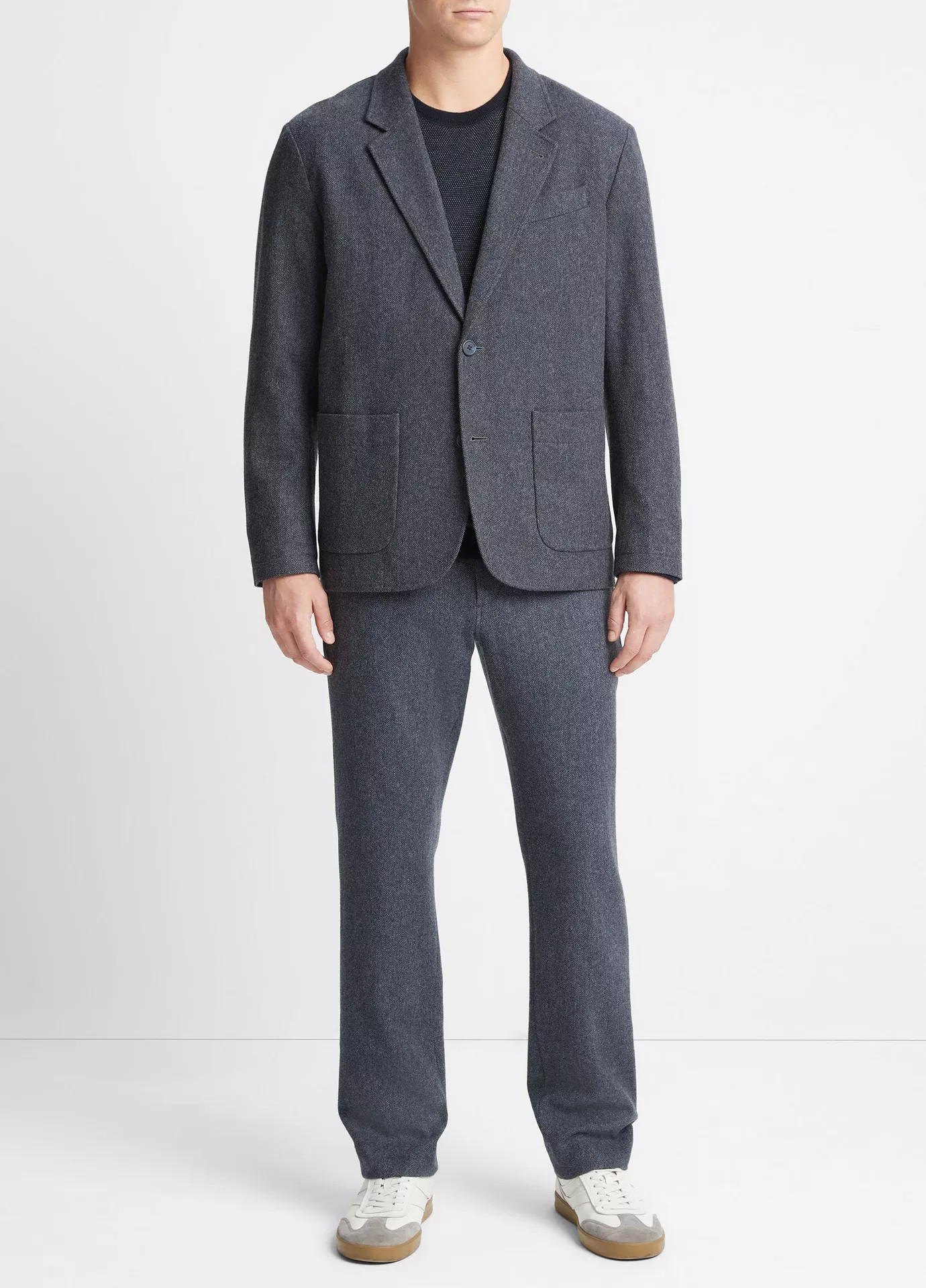 Herringbone Wool-Blend Flannel Blazer | Vince LLC