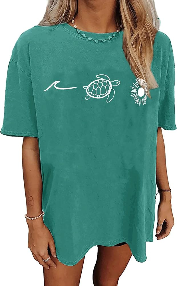 Womens Oversized Tshirt Flower Graphic Tees Nashville Music Short Sleeve Shirts Summer Casual Loo... | Amazon (US)