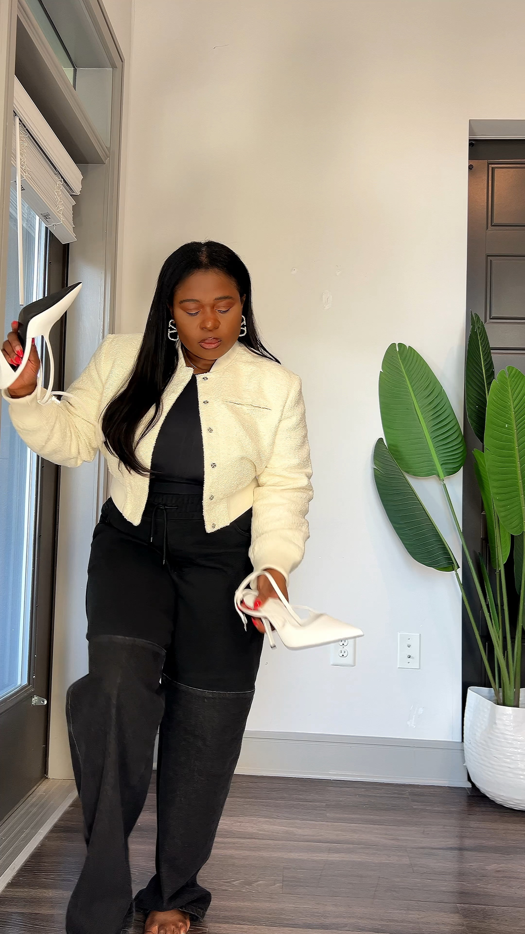 White bomber jacket 

#LTKstyletip #LTKmidsize #LTKVideo