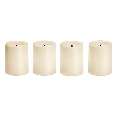 1.9 x 3" 4pk Unscented LED Votive Candle Set Cream - Made By Design™ | Target