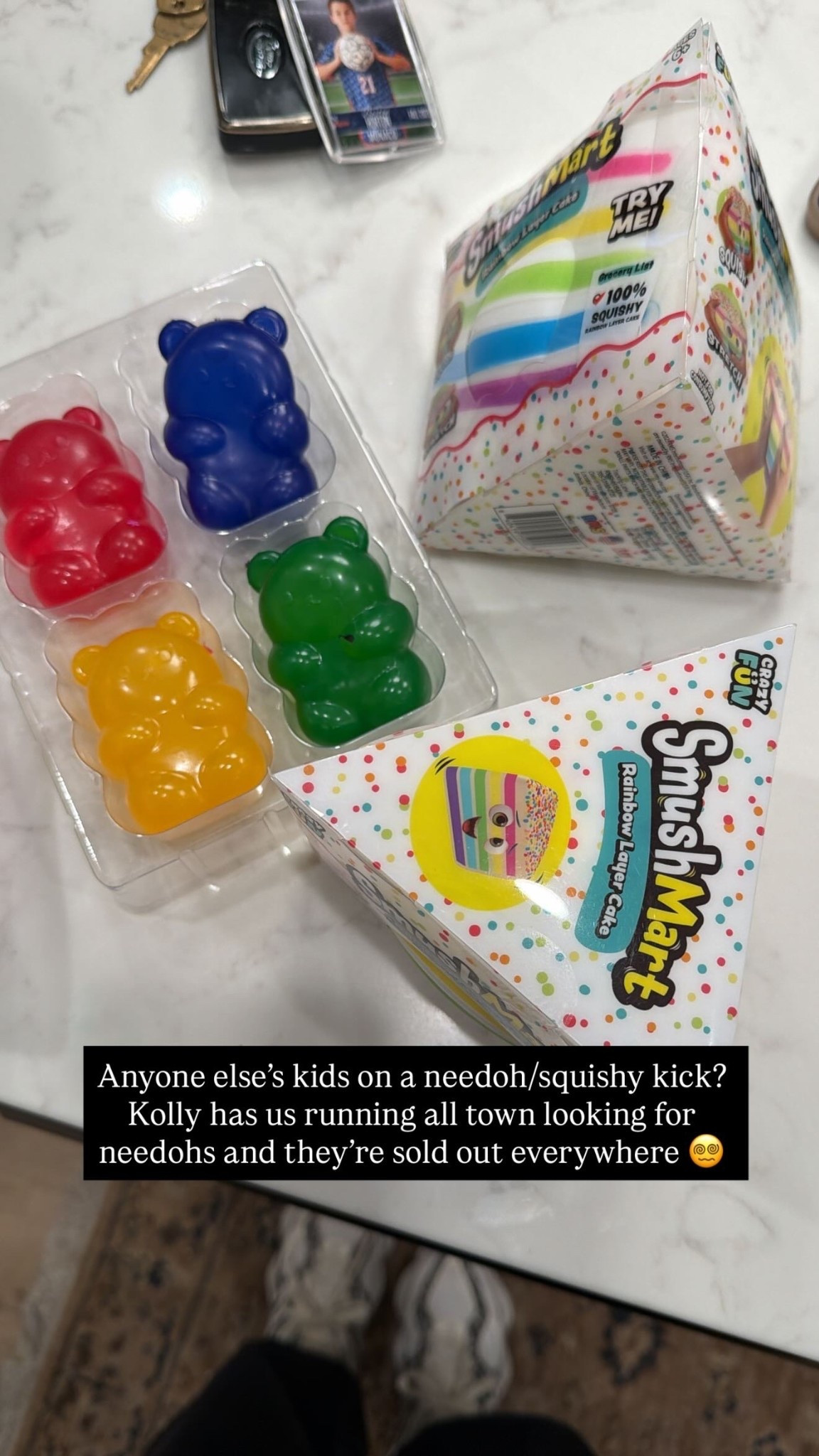 Anyone else’s kids on a needoh/squishy kick? Kolly has us running all town looking for needohs and they’re sold out everywhere 😵‍💫