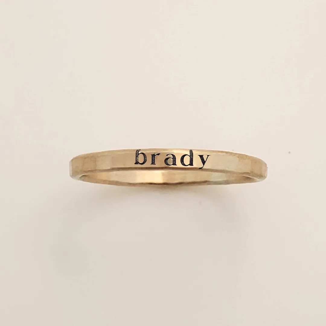 Custom Name Stacking Ring | Personalized Serif Jewelry | Mother's Day Gift | Etsy (Global)