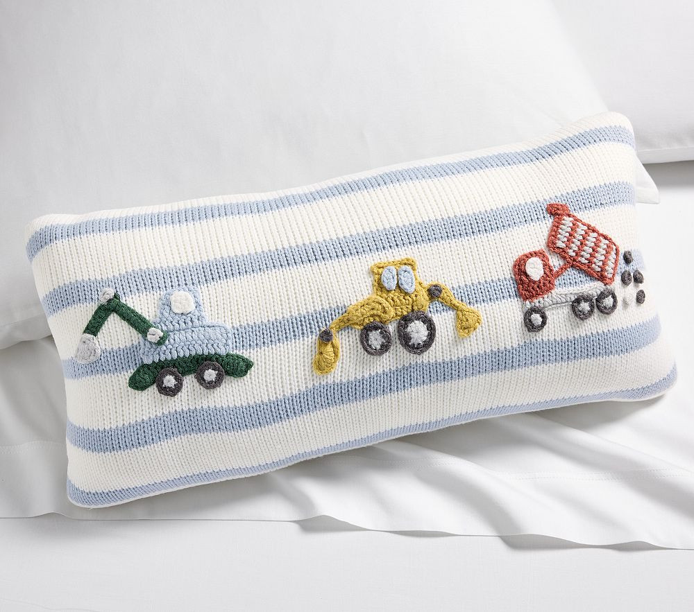 Construction Knit Lumbar Pillow | Pottery Barn Kids