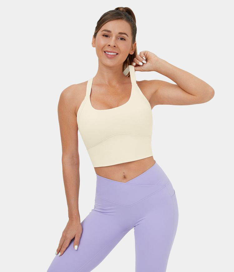 Women’s Cloudful™ Fabric Backless Cut Out Twisted Cropped Yoga Tank Top - HALARA | HALARA