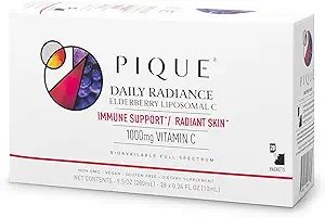 PIQUE Daily Radiance Liposomal Vitamin C for Immune Support - 1,000 mg Vitamin C & 1,900 mg Elder... | Amazon (US)