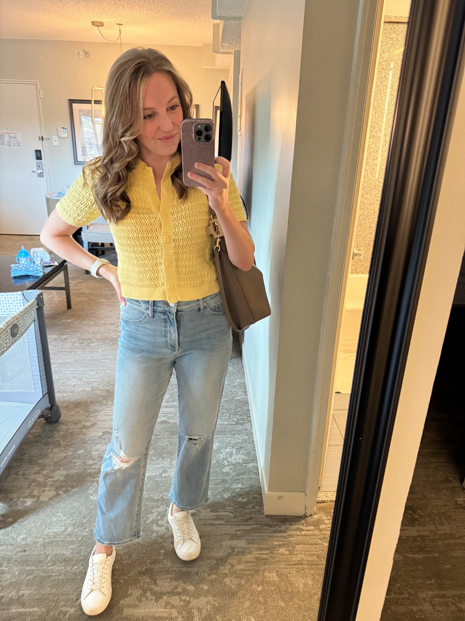 Wearing a small in top and 6 in jeans 
Shoes tts
Spring outfit 

#LTKootd