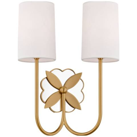 Visual Comfort Studio Spencer 14 Double Sconce Burnished Brass B11 - #9130W | Lamps Plus | Lamps Plus