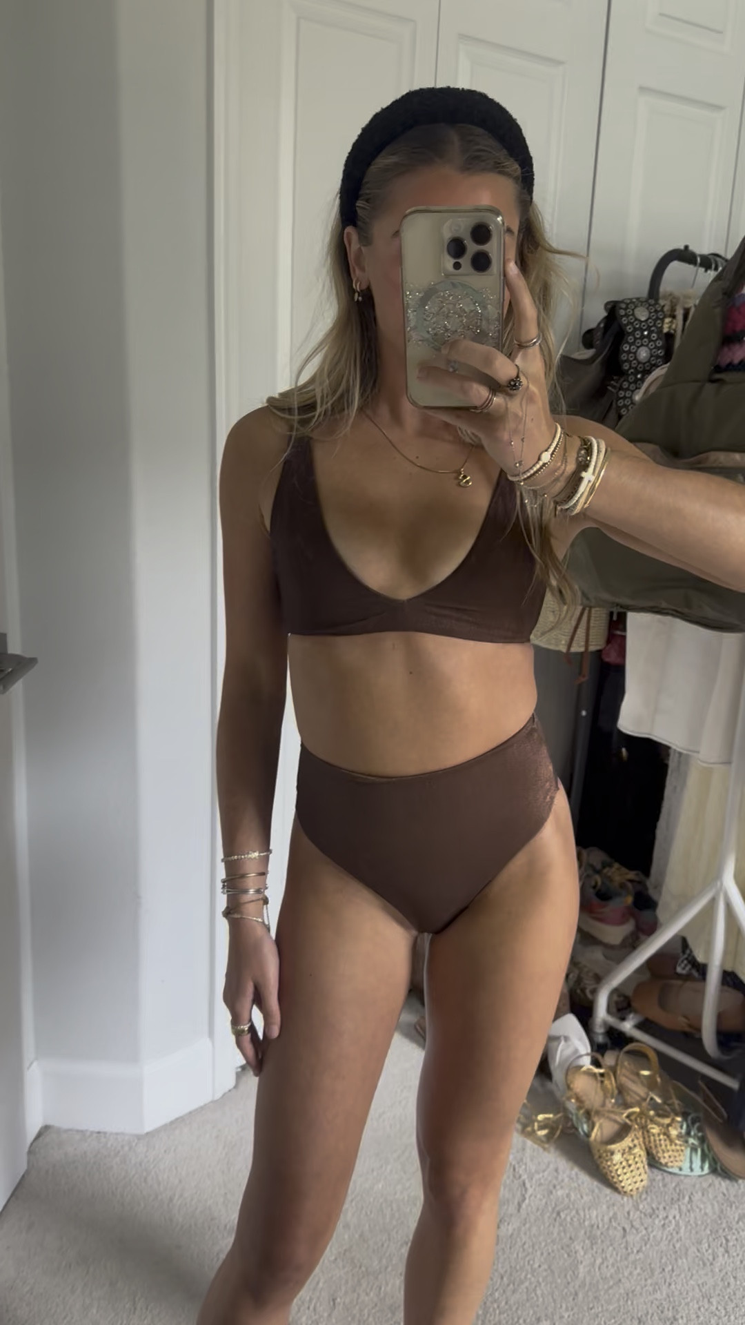 @nuuds size XS in both top and bottom. My code is “SLOANE06607”  

The nuuds plunge bikini top: A bold yet comfortable classic. Featuring a plunging neckline, soft straps, and removable bra cups for added support. Forward side seams and overlock stitching create a slimming effect, while the low scoop back adds a feminine touch. Made from textured stretch fabric that molds to your body for the perfect fit. The nuuds high waisted bikini bottom: Sculpting and sleek, the High Waist Bikini Bottom offers tummy compression and leg-lengthening coverage. Forward side seams and overlock stitching create a flattering, smooth fit, while soft elastic at the waist and legs keeps it securely in place without cutting in. Made from textured, stretchy fabric that molds to your shape for ultimate comfort.

#LTKStyleTip #LTKFindsUnder100 #LTKSwim