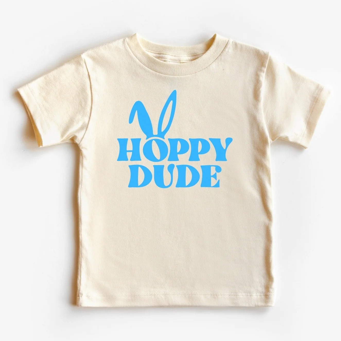 Kids Easter Graphic Tee, Hoppy Dude Natural/Blue | SpearmintLOVE