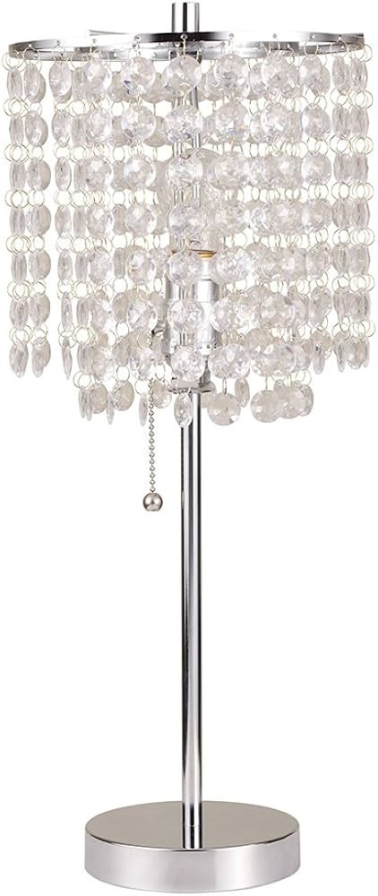 Ore International 8315C Deco Glam Table Lamp, 20.25", Metal, Silver | Amazon (US)