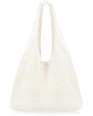 COOKOOKY Crochet Beach Tote bag Summer Beach Bag for Women Aesthetic Mesh Tote Bag Hippie Bag Kni... | Amazon (US)