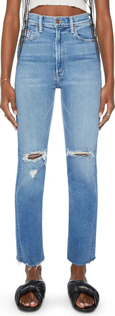 The Rider Ripped High Waist Ankle Straight Leg Jeans | Nordstrom