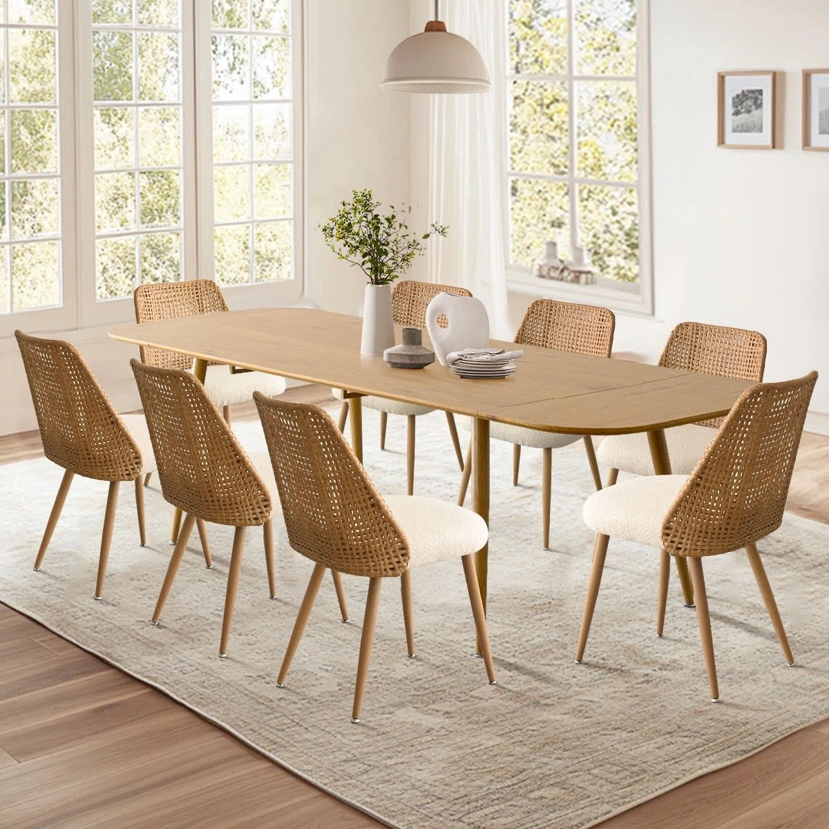Atkins 8 - Person Dining Table Sets With Expandable Table & 8 Boucle Fabric Chairs

#LTKHome #LTKU #LTKActive