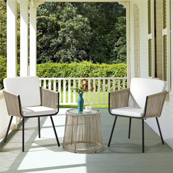 Danesh Round 2 - Person 17'' Long Bistro Set with Cushions | Wayfair North America