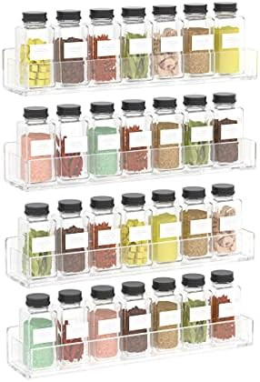 NIUBEE Wall Mounted Spice Rack Organizer,Clear Acrylic Spice Shelf Storage Holder,Hanging Seasoni... | Amazon (US)