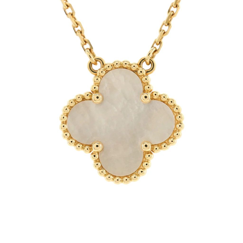 Vintage Alhambra Pendant Necklace 18K Yellow Gold and Mother of Pearl | Rebag