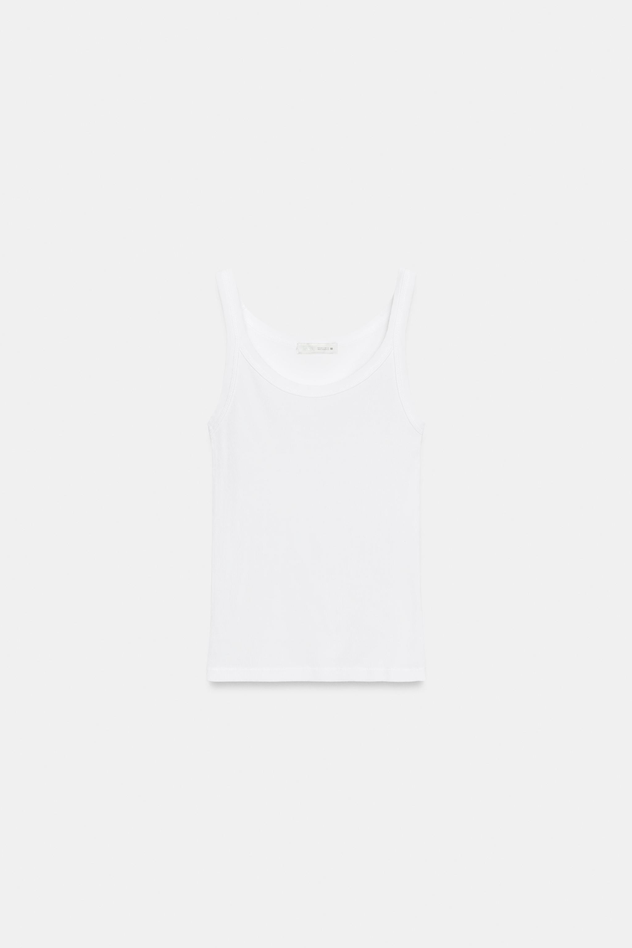 RIBBED COTTON VEST TOP | Zara UK