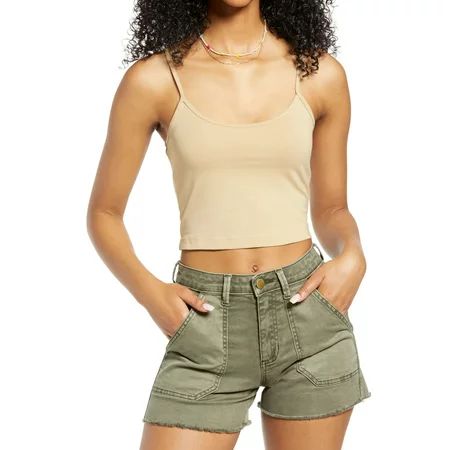 BP. Womens Scoop-Neck Plus Solid Cropped Camisole Tank Top Beige 3X | Walmart (US)