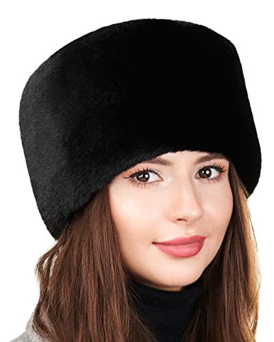 Futrzane Modern Kosakenmütze - Fellmütze Damen - Winter Russische Mütze Pelz (S, Schwarz Modern) | Amazon (DE)