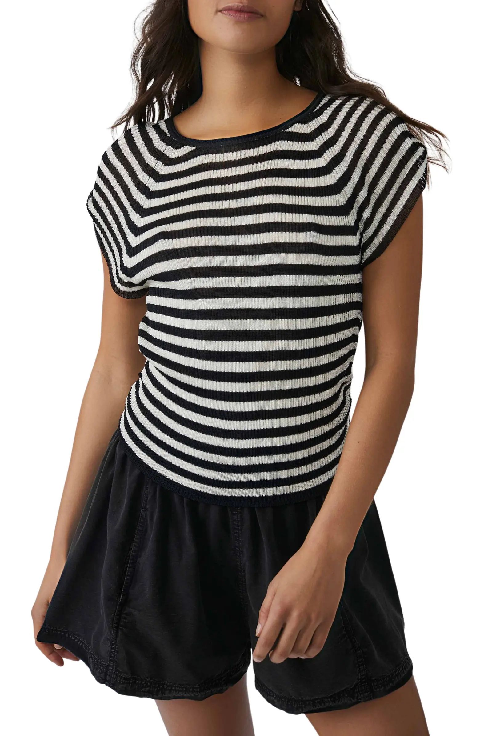 Slinky Stripe Knit T-Shirt | Nordstrom